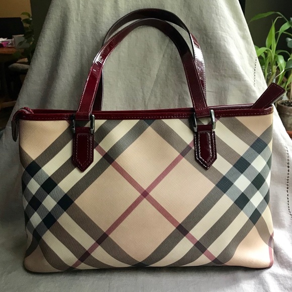 Burberry Handbags - Burberry Nova check shoulder bag red trim
